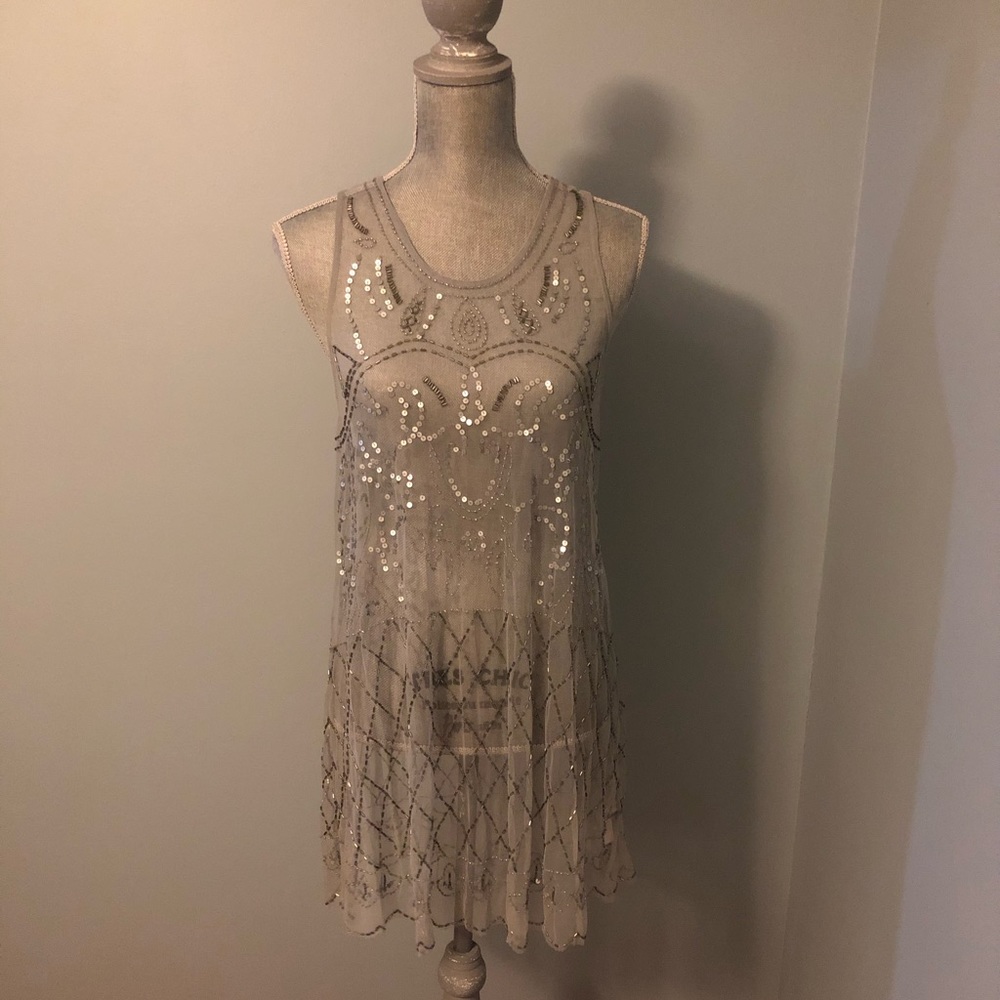 Sheer Beaded Slip Dress - Picture 3 of 5